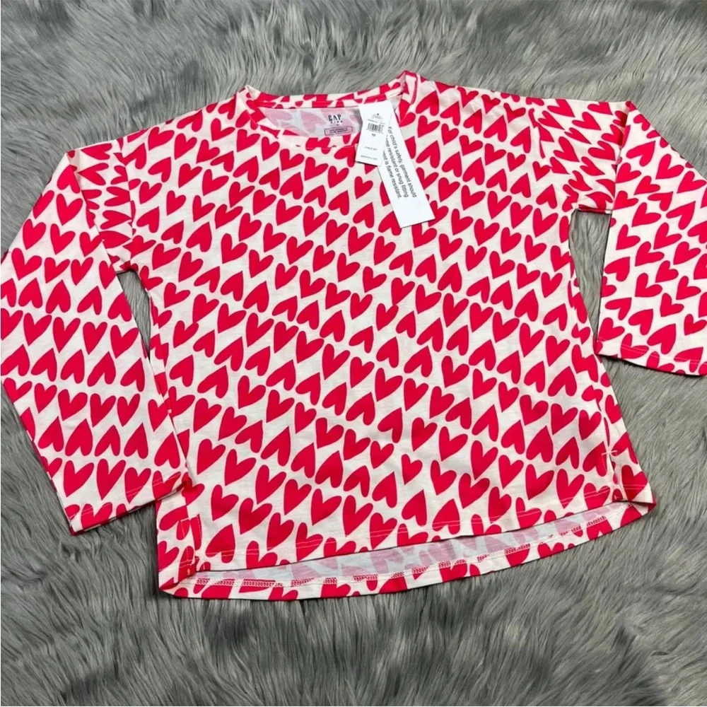 Gap Kids Girls Heart Long Sleeve Pajama Top Size 10